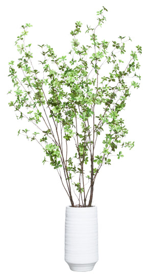 Tall Do Dan Faux Greenery - White Modern Pot