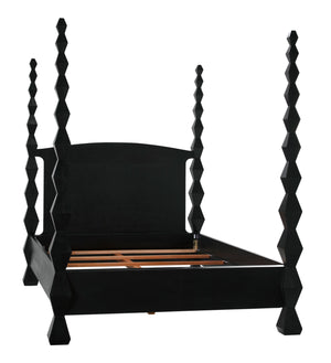 Brancusi Bed, Queen, Hand-Rubbed Black