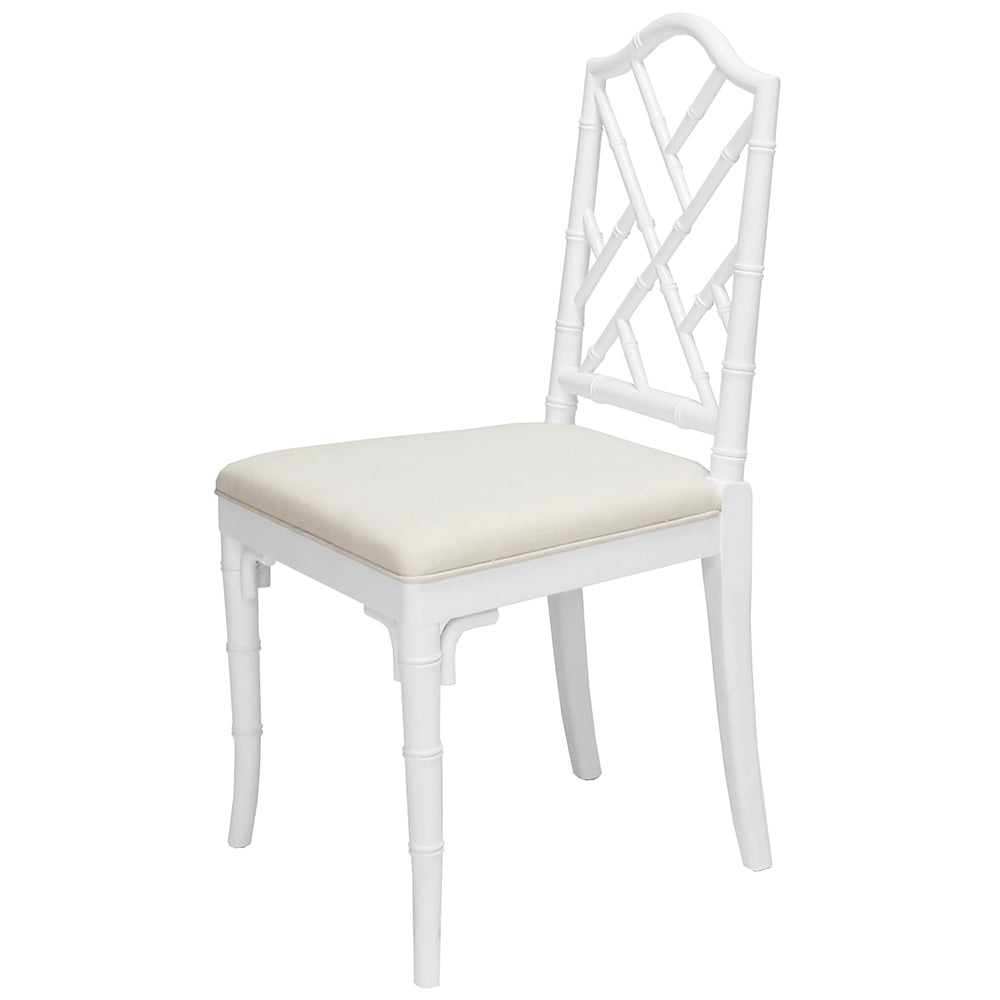 Worlds Away Fairfield Chippendale Style Dining Chair – White Lacquer