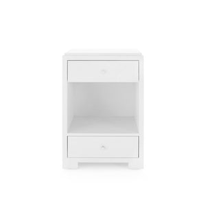 2-Drawer Side Table in White Grasscloth | Fedor Collection | Villa & House