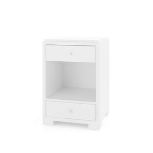 2-Drawer Side Table in White Grasscloth | Fedor Collection | Villa & House