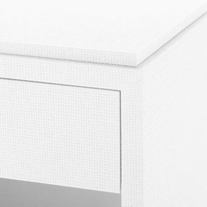 2-Drawer Side Table in White Grasscloth | Fedor Collection | Villa & House