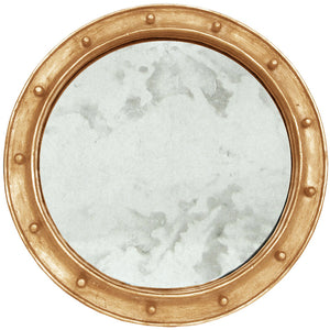 Worlds Away Federal Round Mirror – Antique Gold