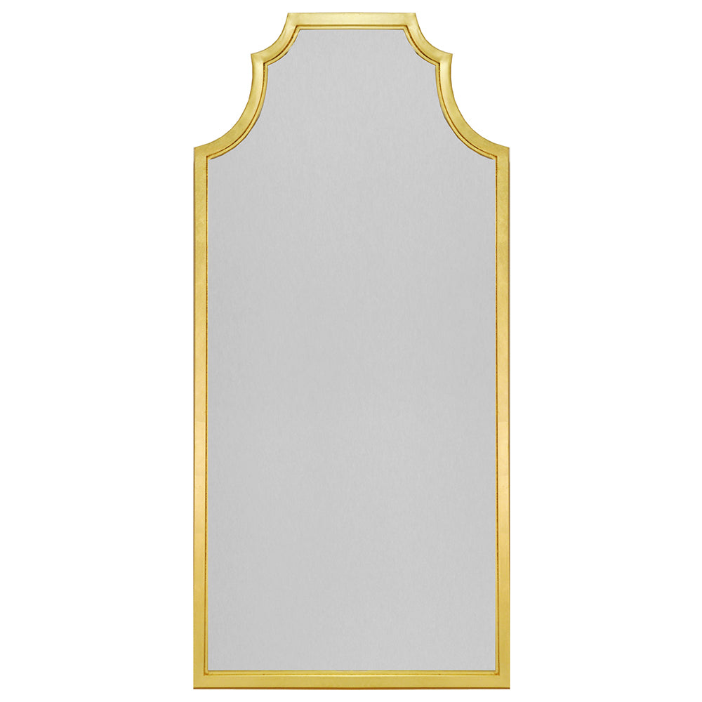 Worlds Away Finley Pagoda Style Floor Mirror – Gold Leaf