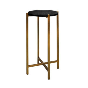 Worlds Away Fitz Cigar Table With Black Shagreen Round Top