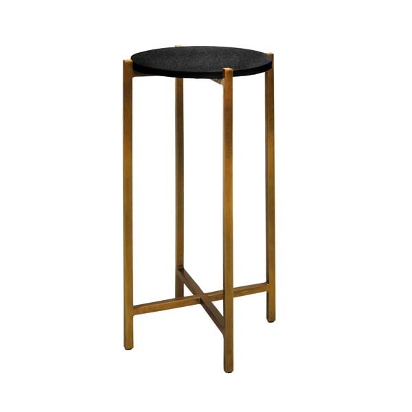 Worlds Away Fitz Cigar Table With Black Shagreen Round Top