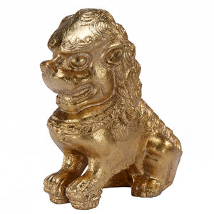 Worlds Away Pair of Foo Dog Bookends - Gold Leaf