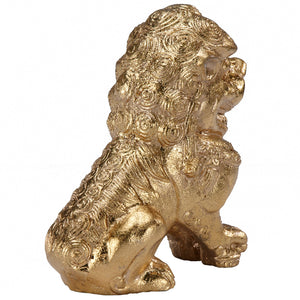 Worlds Away Pair of Foo Dog Bookends - Gold Leaf