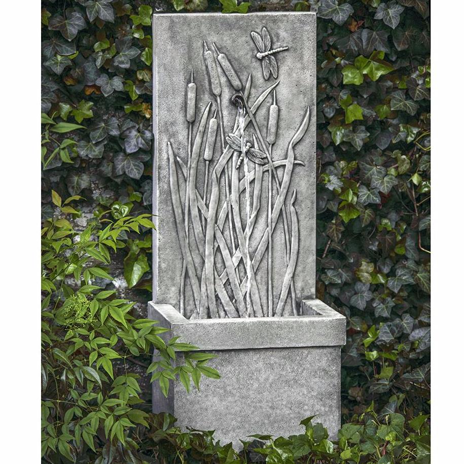Dragonfly Wall Stone Fountain - Alpine Stone Patina