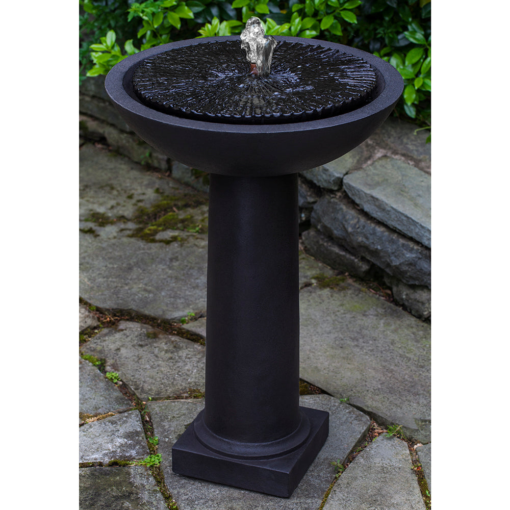 Round Garden Stone Fountain - Nero Nuovo Patina