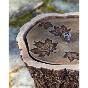 Stump Stone Fountain - Brown Stone Patina