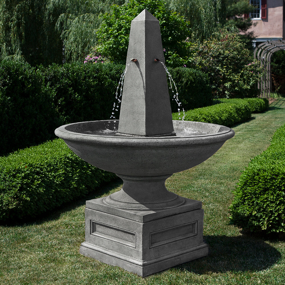 Obelisk Stone Fountain - Alpine Stone Patina