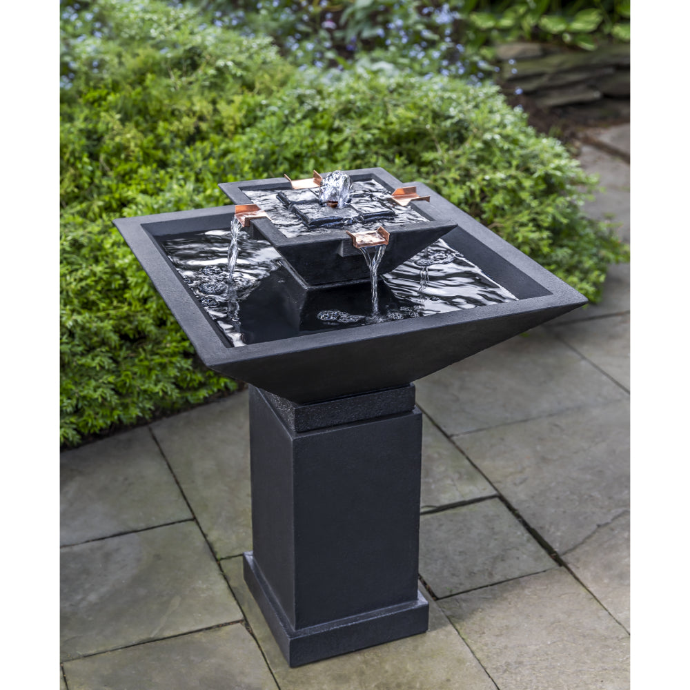 Cast Stone Tiered Pedestal Fountain - Nero Nuovo (Additional Patinas Available)