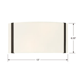 Fulton 2 Light Black Wall Mount