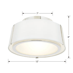Fulton 2 Light Polished Nickel Ceiling Mount