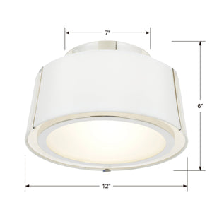 Fulton 2 Light Polished Nickel Ceiling Mount