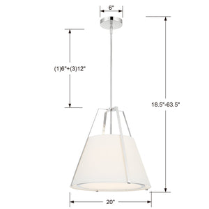 Fulton 3 Light Polished Nickel Pendant
