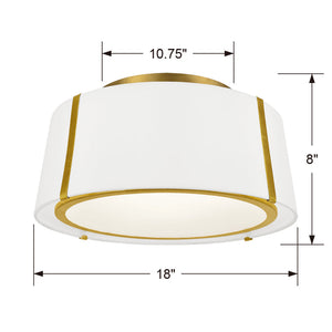 Fulton 3 Light Gold Ceiling Mount