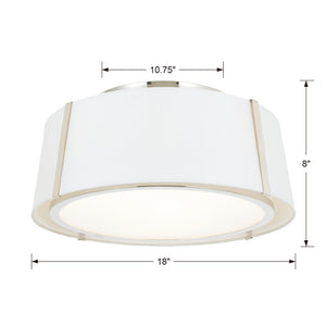 Fulton 3 Light Polished Nickel Ceiling Mount