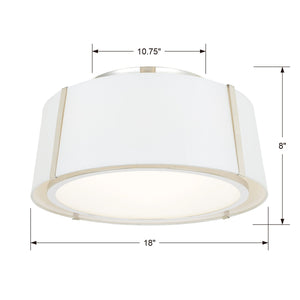 Fulton 3 Light Polished Nickel Ceiling Mount
