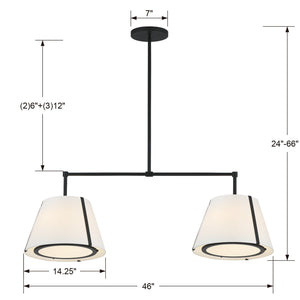Fulton 4 Light Black Linear Chandelier