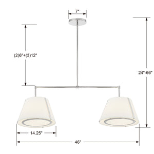 Fulton 4 Light Polished Nickel Linear Chandelier