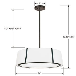 Fulton 6 Light Matte Black Chandelier