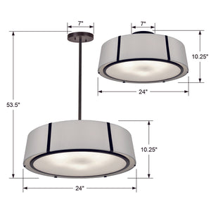 Fulton 6 Light Matte Black Ceiling Mount