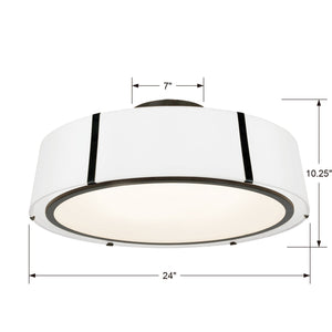 Fulton 6 Light Matte Black Ceiling Mount