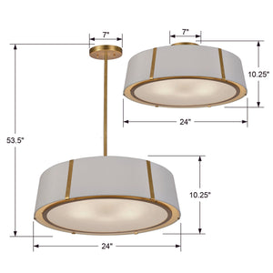 Fulton 6 Light Gold Ceiling Mount
