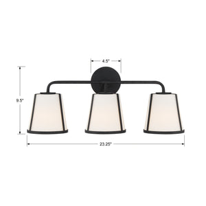 Fulton 3 Light Black Bathroom Vanity