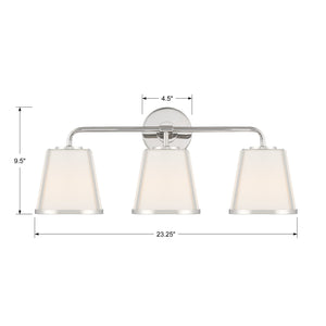 Fulton 3 Light Polished Nickel Bathroom Vanity