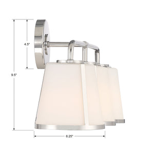 Fulton 3 Light Polished Nickel Bathroom Vanity