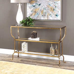 Deline Gold Console Table