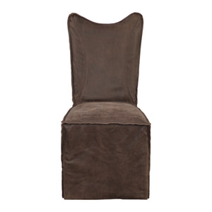 Delroy Armless Chairs, Chocolate, Set Of 2