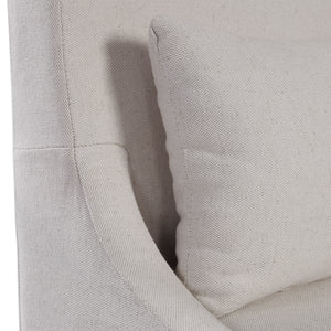 Coley White Linen Armless Chair