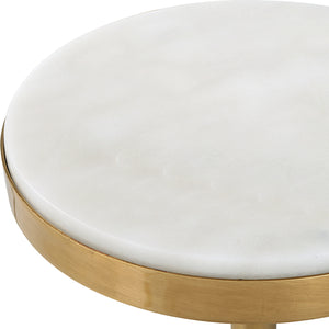Edifice White Marble Drink Table