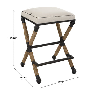 Firth Rustic Oatmeal Counter Stool