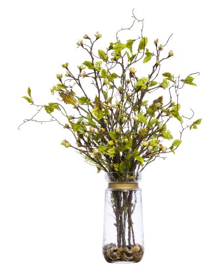 Faux Budding Branch & Curly Willow Arrangement