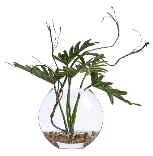 Faux Selloum Leaves & Branch Arrangement