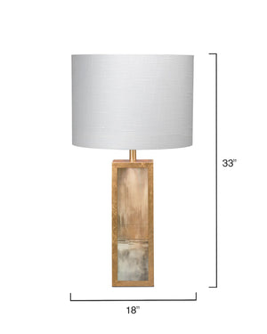 Cloudscape Table Lamp in Taupe & Slate Lacquer w/ Antique Gold Leafed Metal