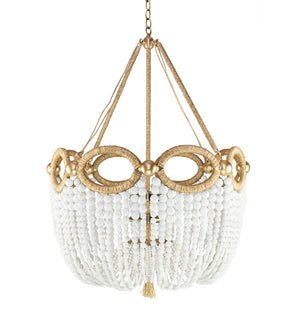 Fiona Beaded Chandelier – White Swirl Beads