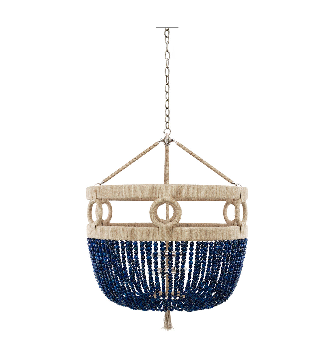 24" Frankie Malibu Beaded Chandelier - Navy Agate Beads