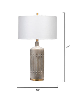 Annex Table Lamp in Grey Cement & Antique Brass Metal