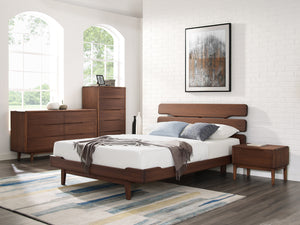 Currant California King Platform Bed, Oiled Walnut