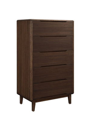 Currant Five Drawer High Chest, Oiled Walnut