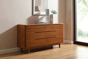 Currant Six Drawer Double Dresser, Amber
