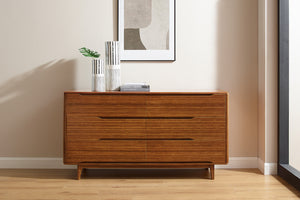 Currant Six Drawer Double Dresser, Amber