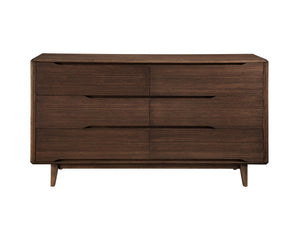 Currant Six Drawer Double Dresser, Oiled Walnut