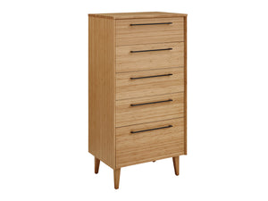 Sienna Five Drawer High Chest, Caramelized
